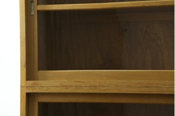 和製ヴィンテージ　昭和レトロ　収納力を備えた重ねガラス戸棚　(R-089606)