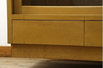和製ヴィンテージ　昭和レトロ　収納力を備えた重ねガラス戸棚　(R-089606)