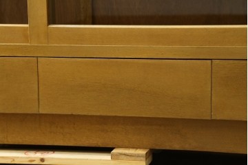 和製ヴィンテージ　昭和レトロ　収納力を備えた重ねガラス戸棚　(R-089606)