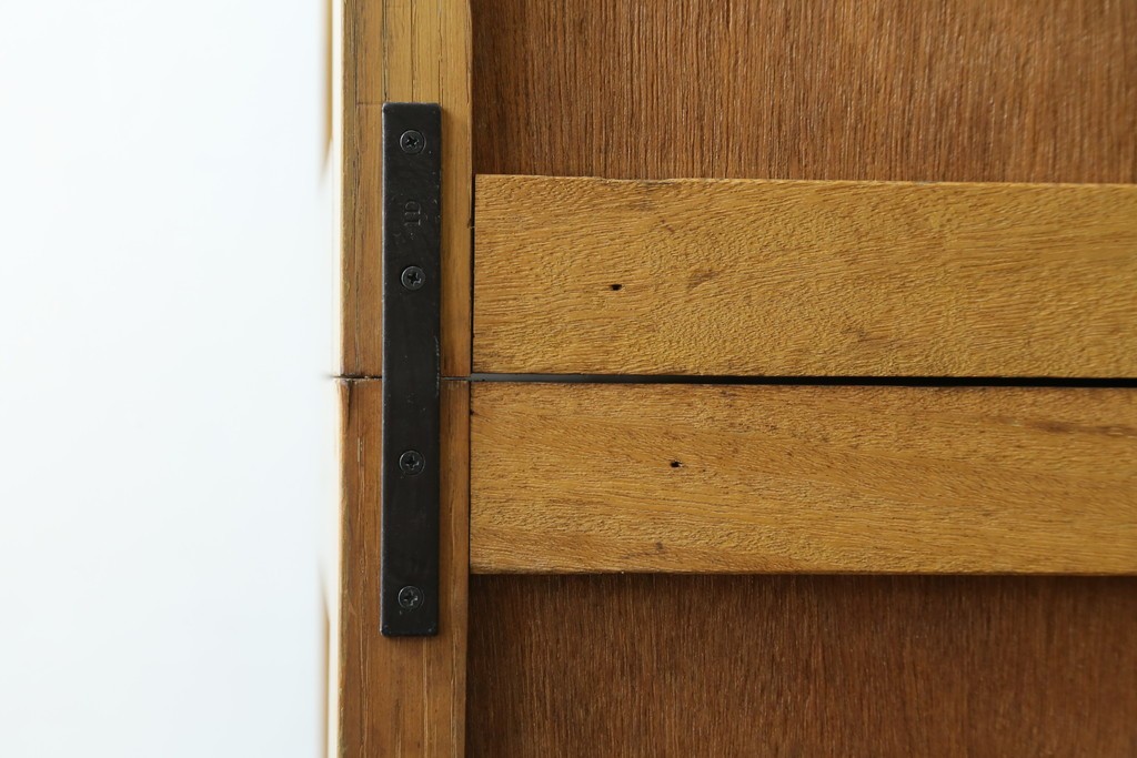 和製ヴィンテージ　昭和レトロ　収納力を備えた重ねガラス戸棚　(R-089606)