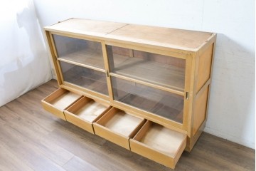 《天板取り付け加工費込み》　和製ヴィンテージ　昭和レトロ　すっきりとした佇まいのサイドボード　(R-089608)