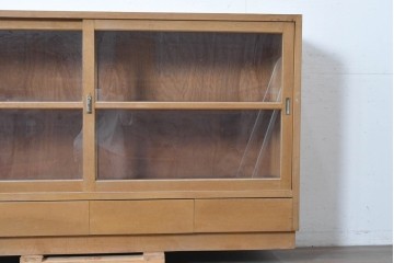 《天板取り付け加工費込み》　和製ヴィンテージ　昭和レトロ　すっきりとした佇まいのサイドボード　(R-089608)