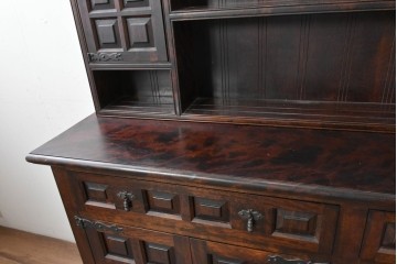 中古　松本民芸家具　クラシカルで高級感漂うSP型皿棚　定価約150万円　(R-089609)