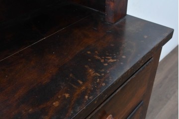 中古　美品　希少な絶版品　松本民芸家具　重厚なE型食器棚　(R-089612)