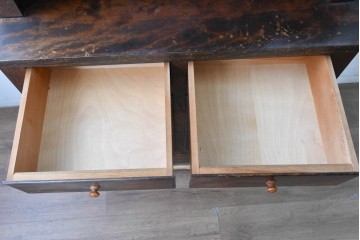 中古　美品　希少な絶版品　松本民芸家具　重厚なE型食器棚　(R-089612)