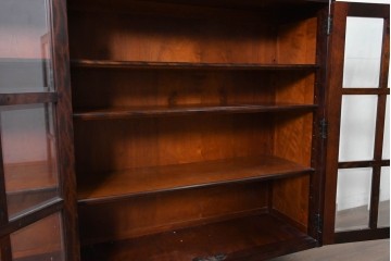 《台輪取り付け加工費込み》　中古　希少な廃番品　北海道民芸家具　格子ガラス扉のサイドボード　(R-089613)