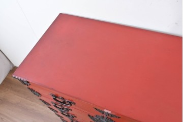 中古　岩谷堂箪笥　943清衡2号　鮮やかな朱塗りの整理タンス　定価約120万円　(R-089629)