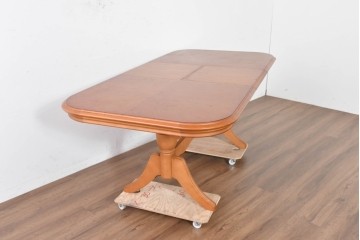 中古　maruni(マルニ木工)　地中海シリーズ　丸みのあるフォルムが上品な伸長式ダイニングテーブル　定価約30万円　(R-089631)