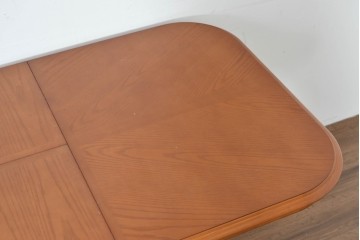 中古　maruni(マルニ木工)　地中海シリーズ　丸みのあるフォルムが上品な伸長式ダイニングテーブル　定価約30万円　(R-089631)