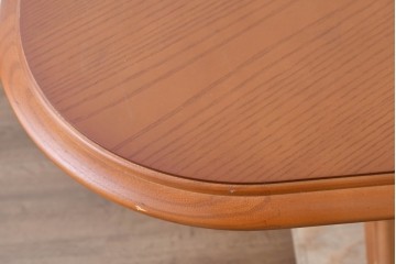 中古　maruni(マルニ木工)　地中海シリーズ　丸みのあるフォルムが上品な伸長式ダイニングテーブル　定価約30万円　(R-089631)
