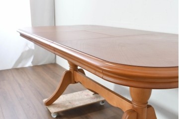 中古　maruni(マルニ木工)　地中海シリーズ　丸みのあるフォルムが上品な伸長式ダイニングテーブル　定価約30万円　(R-089631)