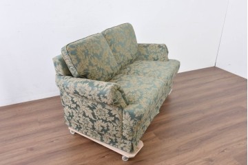中古　美品　maruni(マルニ木工)　モナコハイ　優雅な花柄ファブリックが上品な2人掛けソファ　定価約26万円　(R-089633)