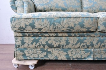 中古　美品　maruni(マルニ木工)　モナコハイ　優雅な花柄ファブリックが上品な2人掛けソファ　定価約26万円　(R-089633)
