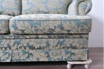 中古　美品　maruni(マルニ木工)　モナコハイ　優雅な花柄ファブリックが上品な2人掛けソファ　定価約26万円　(R-089633)