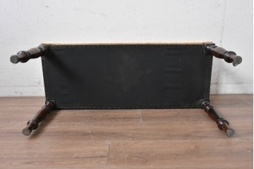 イギリスアンティーク　ターニングレッグが上品なロングスツール　(R-089635)