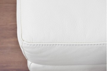 中古　IDC大塚家具　L/Sシリーズ　本革　すっきりとしたホワイトカラーのオットマン　定価約7万円　(R-089636)