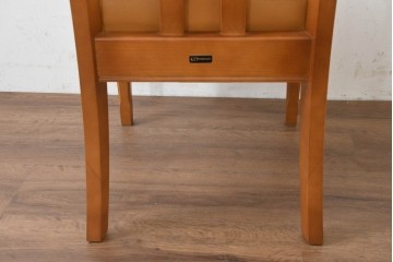 中古　美品　maruni(マルニ木工)　地中海シリーズ　ニースチェア　フェイクレザーのダイニングチェア2脚セット　定価(2脚合計)約18万円　(R-089640)