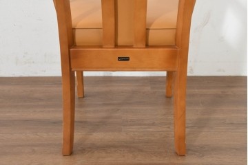 中古　美品　maruni(マルニ木工)　地中海シリーズ　ニースチェア　フェイクレザーのダイニングチェア2脚セット　定価(2脚合計)約18万円　(R-089640)