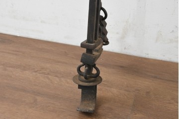 【簡易リペア限定品】　和製アンティーク　明治期　鉄製　素朴な風合いが味わい深い自在鉤　(R-089641)