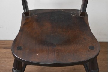 中古　松本民芸家具　背もたれの挽き物加工がお洒落な#49A型ワイコムチェア　定価(5脚合計)約53万5千円　(R-089642)