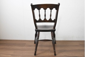中古　松本民芸家具　背もたれの挽き物加工がお洒落な#49A型ワイコムチェア　定価(5脚合計)約53万5千円　(R-089642)