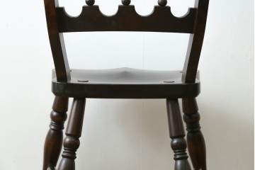 中古　松本民芸家具　背もたれの挽き物加工がお洒落な#49A型ワイコムチェア　定価約10万7千円　(R-089642)