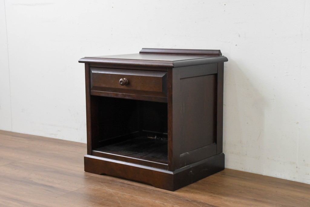 中古　北海道民芸家具　引き出し付きのサイドテーブル　(R-089643)