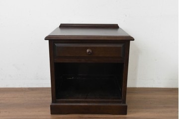 中古　北海道民芸家具　引き出し付きのサイドテーブル　(R-089643)
