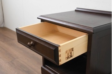 中古　北海道民芸家具　引き出し付きのサイドテーブル　(R-089643)