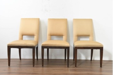 中古　アメリカ最高級ブランド　Century Furniture(センチュリー・ファニチャー)　洗練されたモダンな佇まいのダイニングチェア3脚セット　定価(3脚合計)約135万円　(R-089646)