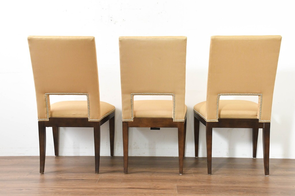中古　アメリカ最高級ブランド　Century Furniture(センチュリー・ファニチャー)　洗練されたモダンな佇まいのダイニングチェア3脚セット　定価(3脚合計)約135万円　(R-089646)