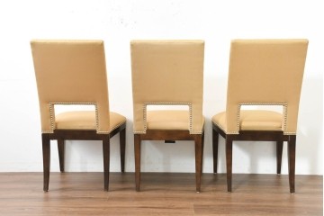 中古　アメリカ最高級ブランド　Century Furniture(センチュリー・ファニチャー)　洗練されたモダンな佇まいのダイニングチェア3脚セット　定価(3脚合計)約135万円　(R-089646)