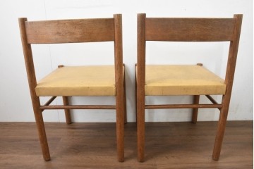 和製ヴィンテージ　ナラ材　レトロなダイニングチェア6脚セット　(R-089647)