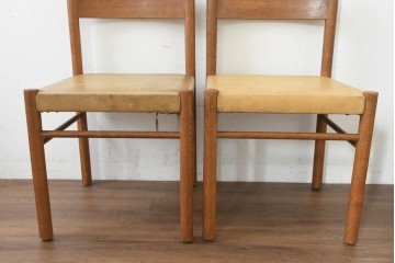 和製ヴィンテージ　ナラ材　レトロなダイニングチェア6脚セット　(R-089647)