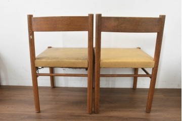 和製ヴィンテージ　ナラ材　レトロなダイニングチェア6脚セット　(R-089647)