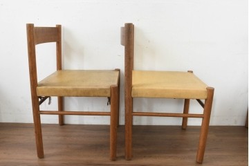 和製ヴィンテージ　ナラ材　レトロなダイニングチェア6脚セット　(R-089647)