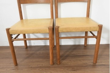 和製ヴィンテージ　ナラ材　レトロなダイニングチェア6脚セット　(R-089647)