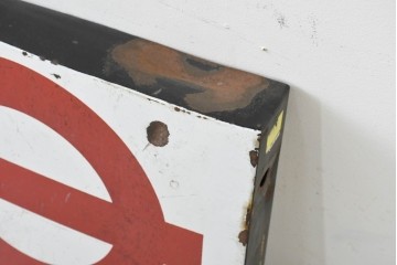イギリスヴィンテージ　ロンドン交通局　プレーン・ラウンデル(Roundel)　BUS STOP(バスストップ)　バス停の看板　(R-089649)