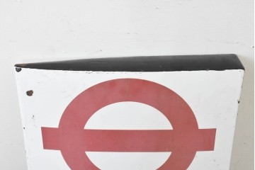 イギリスヴィンテージ　ロンドン交通局　プレーン・ラウンデル(Roundel)　BUS STOP(バスストップ)　バス停の看板　(R-089650)