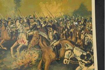 イギリスヴィンテージ　THE WATERLOO(ザ・ワーテルロー)　ワーテルローの戦いを描いた両面手書きの吊り看板　(R-089654)