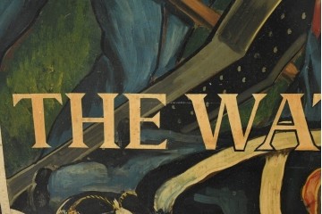 イギリスヴィンテージ　THE WATERLOO(ザ・ワーテルロー)　ワーテルローの戦いを描いた両面手書きの吊り看板　(R-089654)