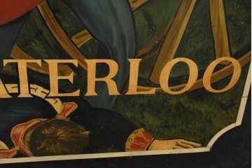 イギリスヴィンテージ　THE WATERLOO(ザ・ワーテルロー)　ワーテルローの戦いを描いた両面手書きの吊り看板　(R-089654)