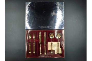ドイツ　クリストフ・ウィドマン(CHRISTOPH WIDMANN)　W90　シルバープレート(銀メッキ)　繊細な装飾が魅力のカトラリーなど20点セット　外箱付き　(R-089656)