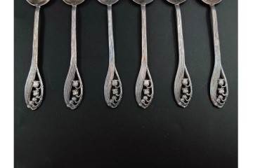 ドイツ　クリストフ・ウィドマン(CHRISTOPH WIDMANN)　W90　シルバープレート(銀メッキ)　繊細な装飾が魅力のカトラリーなど20点セット　外箱付き　(R-089656)