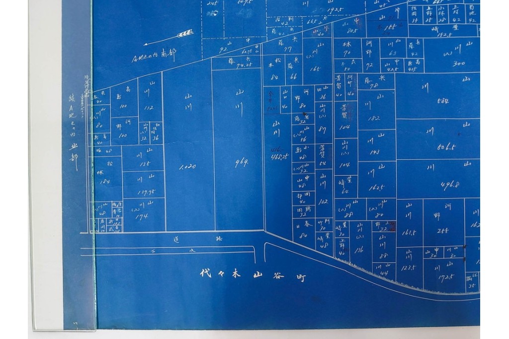 旧代々木練兵場(現ワシントンハイツ)　「日本政府及連合軍総司令部最高司令官」の記載あり　軍用地の青写真(図面)2枚セット　(R-089663)