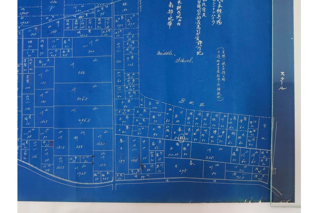 旧代々木練兵場(現ワシントンハイツ)　「日本政府及連合軍総司令部最高司令官」の記載あり　軍用地の青写真(図面)2枚セット　(R-089663)