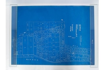 旧代々木練兵場(現ワシントンハイツ)　「日本政府及連合軍総司令部最高司令官」の記載あり　軍用地の青写真(図面)2枚セット　(R-089663)