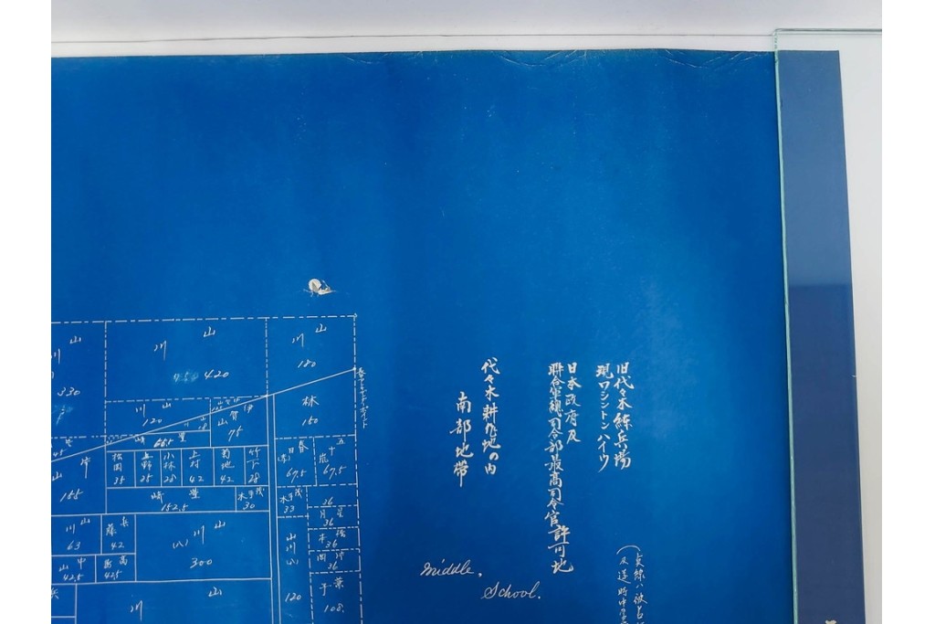 旧代々木練兵場(現ワシントンハイツ)　「日本政府及連合軍総司令部最高司令官」の記載あり　軍用地の青写真(図面)2枚セット　(R-089663)