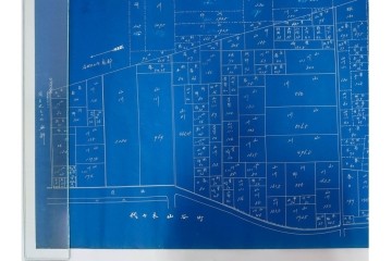 旧代々木練兵場(現ワシントンハイツ)　「日本政府及連合軍総司令部最高司令官」の記載あり　軍用地の青写真(図面)2枚セット　(R-089663)