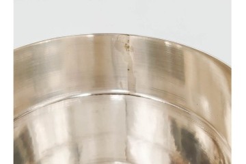 渓泉造　「吹雪」　純銀(南鐐)　上質なつくりの茶入　共箱付き　(R-089670)